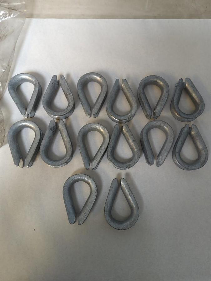 UNBRANDED,NA,5/8 INCH STANDARD STEEL WIRE ROPE THIMBLE LOT OF 13 NOS