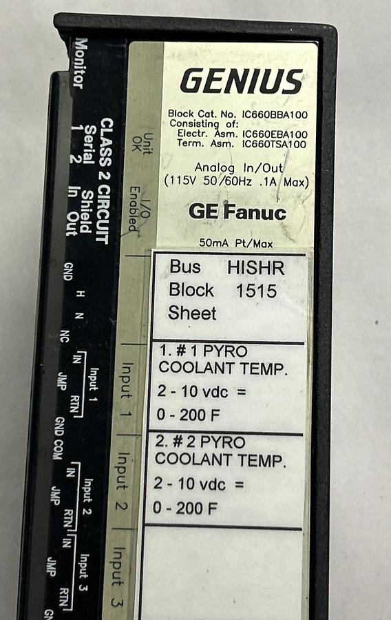 Used GE FANUC,IC660BBA100,GENIUS BLOCK I/O MODULE