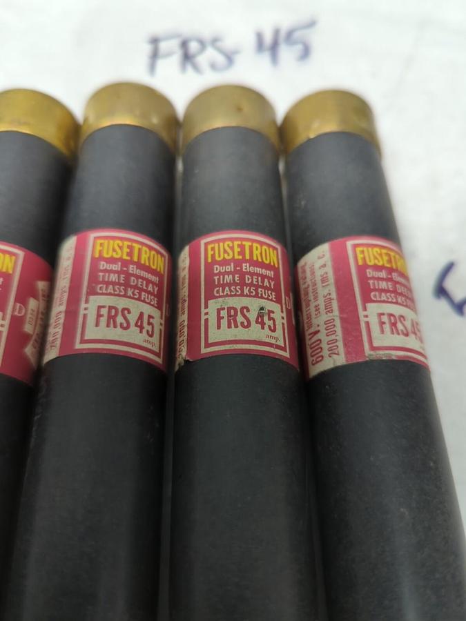 Used COOPER BUSSMANN,FRS-45,FUSETRON 45 AMP FUSE LOT OF 5 PRE-OWNED