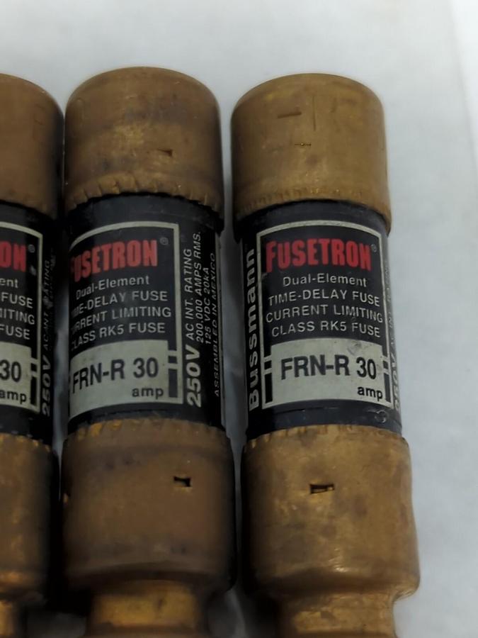 COOPER BUSSMANN,FRN-R-30,FUSETRON 30 AMP FUSE LOT OF 3 NOS