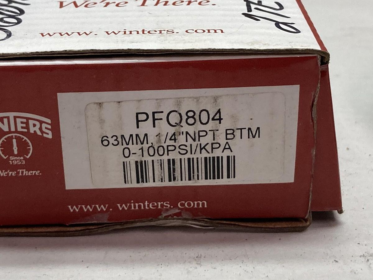 Winters,PFQ804,1/4 IN Gauge NPT 0-100 PSI/KPA