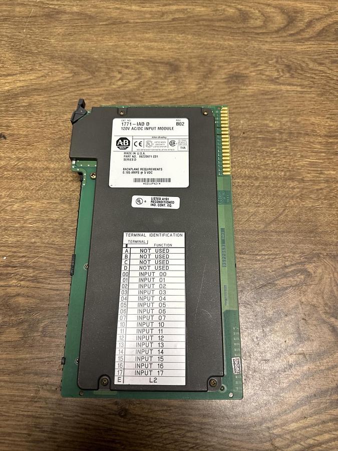 Used Allen Bradley,1771-IAD D,120V AC/DC Input Module