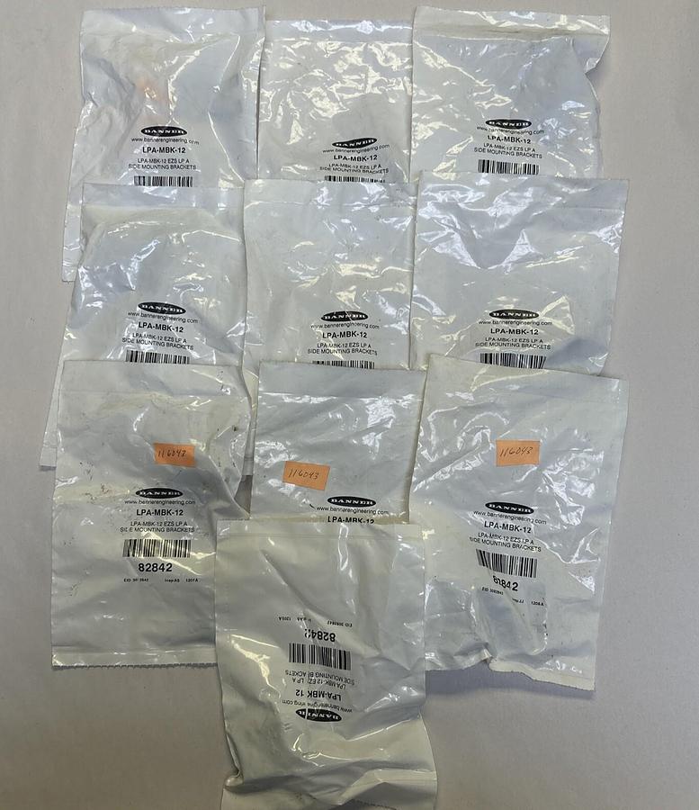 BANNER ENGINEERING,LPA-MBK-12,SIDE MOUNTING BRACKET LOT OF 10 NEW