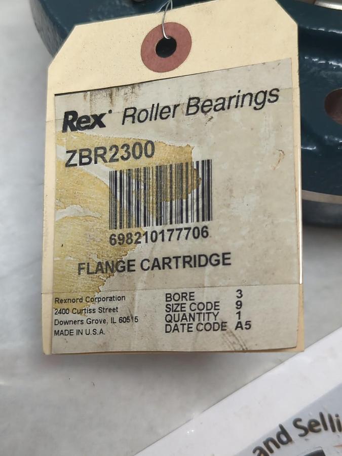 REXNORD,ZBR2300,FLANGE MOUNT ROLLER BEARING 3 INCH BORE NOS