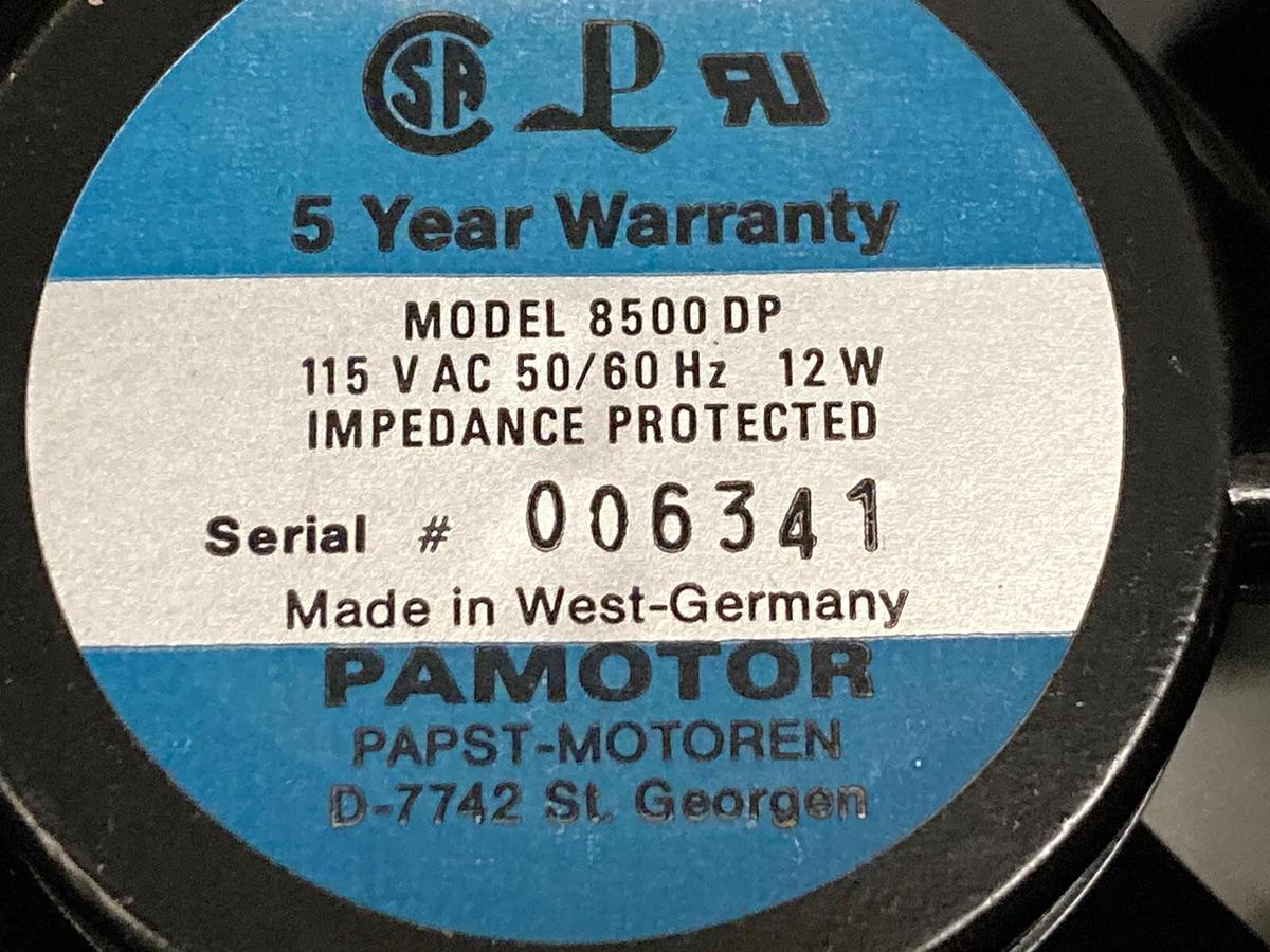 Pamotor,8500 DP,Pentaflow Fan 12W 115Vac