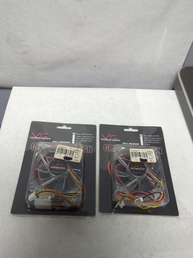 MGE,MGELED-SB,BALL BEARING PC FAN 80X80X25MM BLUE LOT OF 2 NOS