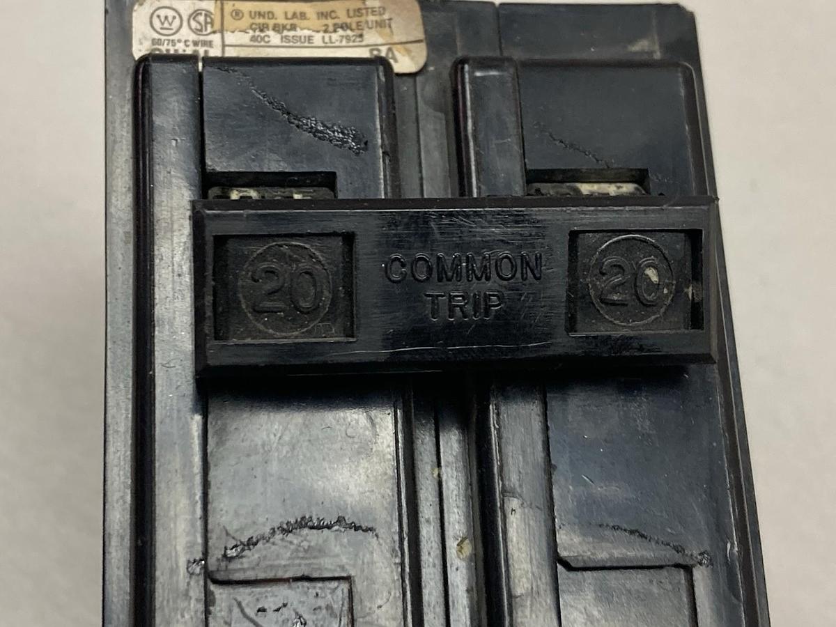 Used Circuit Breaker,LL-7666,2-Pole Circuit Breaker 20A 120/240Vac