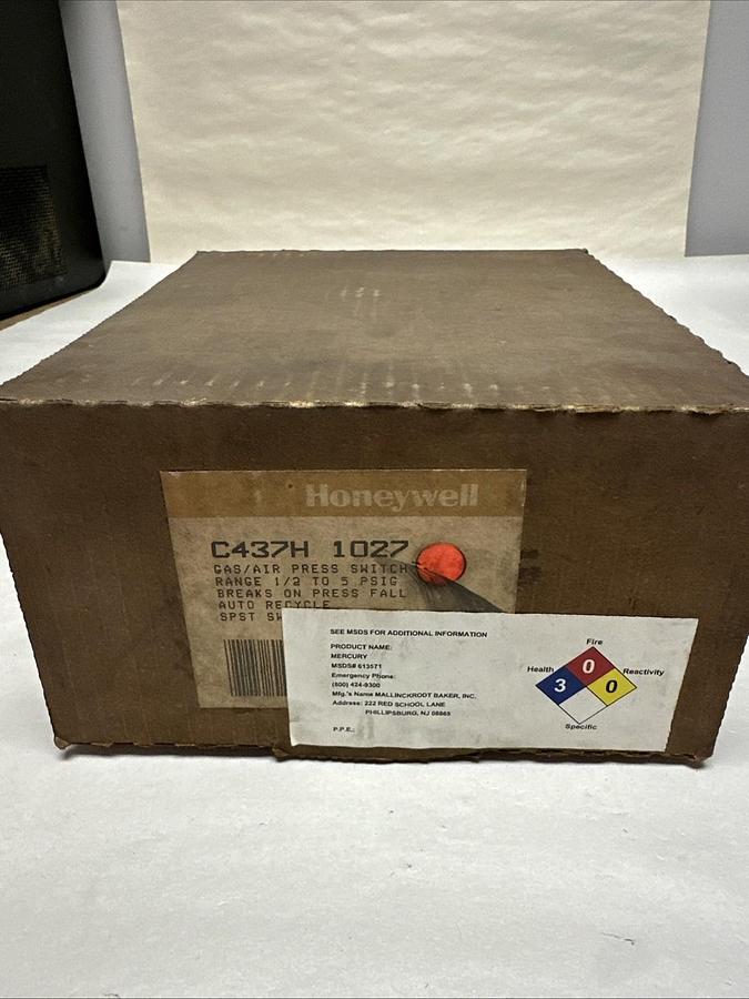 Used Honeywell,C437H 1027,Gas/Air Pressure Switch 1/2-5 PSIG