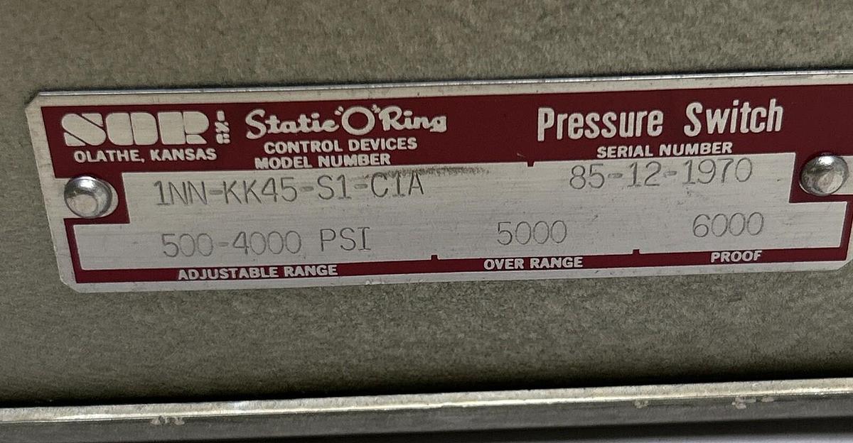 SOR,1NN-KK45-S1-C1A,PRESSURE SWITCH NOS