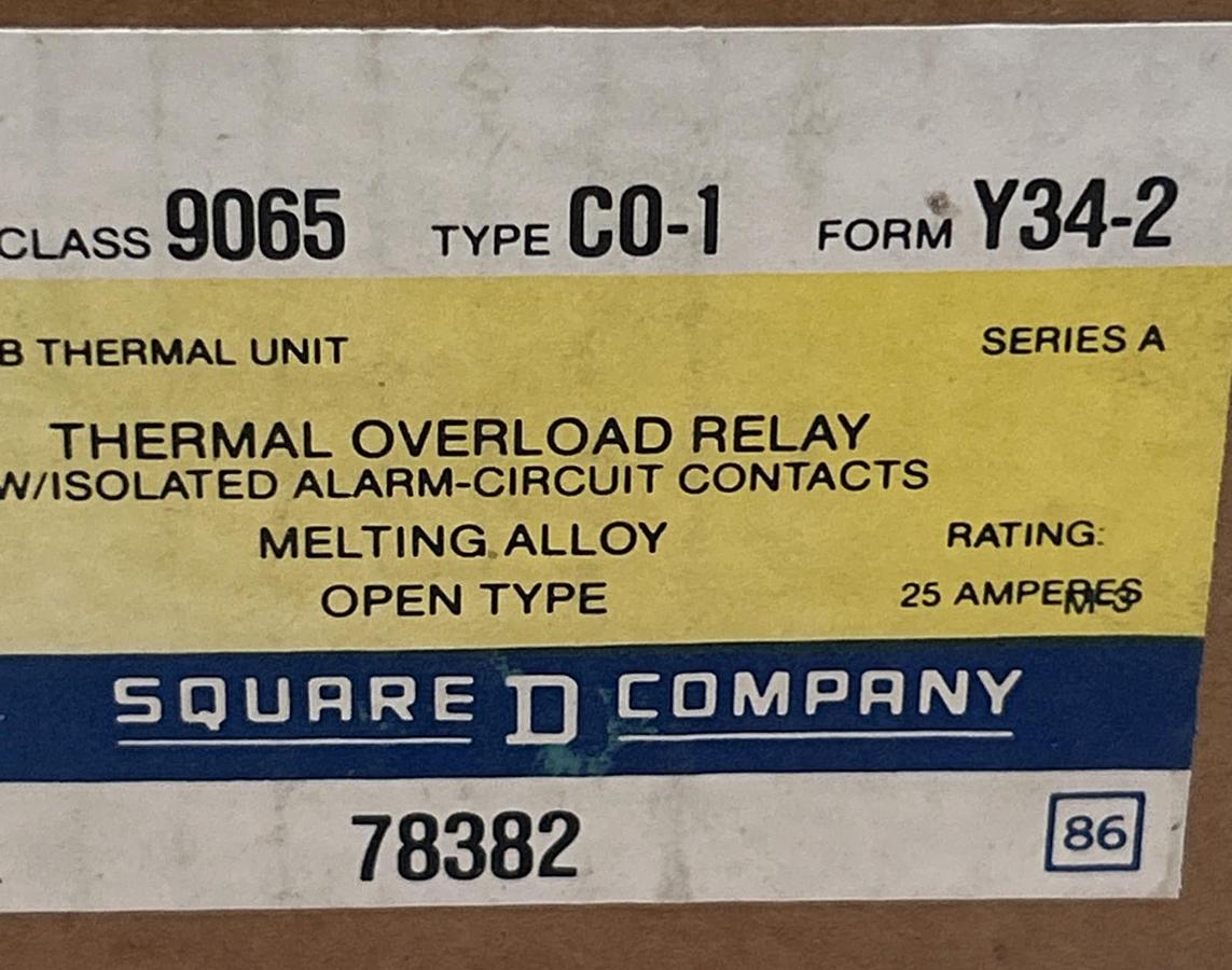 SQUARE D,9065C0-1,THERMAL OVERLOAD RELAY NOS
