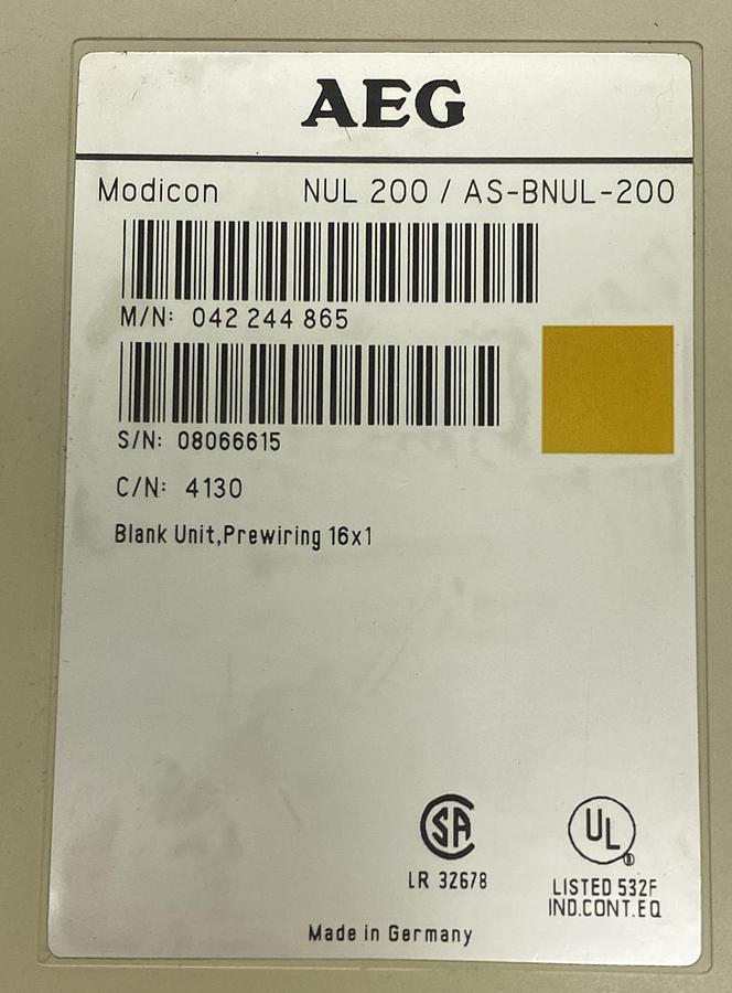 Used Modicon,AS-BNUL-200,Blank Unit