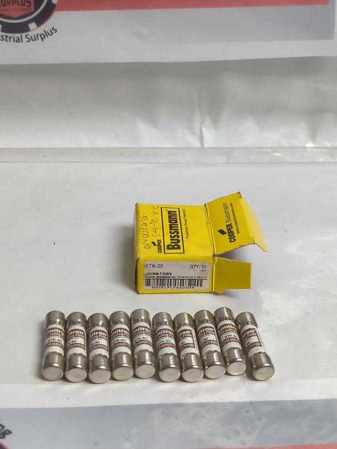 COOPER BUSSMANN,KTK-30,LIMITRON 30 AMP FUSES BOX OF 10 NOS