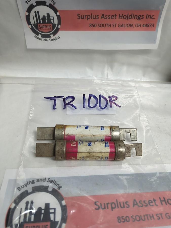Used FERRAZ SHAWMUT,TR100R,SMART SPOT FUSE 100 AMP LOT OF 2 PRE-OWNED