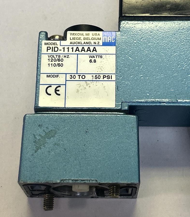 Used MAC VALVES,PID-111AAAA,SOLENOID VALVE 110/120V