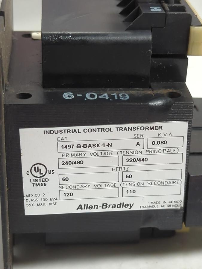 Used ALLEN BRADLEY,1497-B-BASX-1-N,TRANSFORMER PRI:240/480-220/440 SEC:120/110