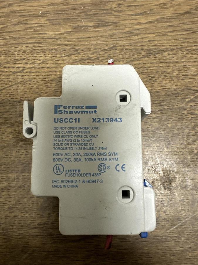 Used Ferraz Shawnut,X213943,30Amp Fuse Holder