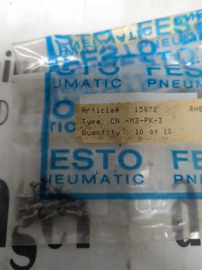 Used FESTO,CN-M3-PK-3  15872,CONNECTORS LOT OF 10 NOS