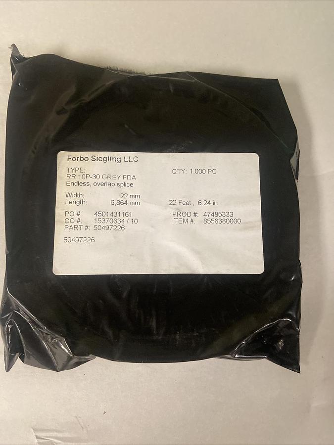 Used Forbo Siegling,RR 10P-30,GREY FDA Conveyor Belt Overlap Splice Width 22MM Length