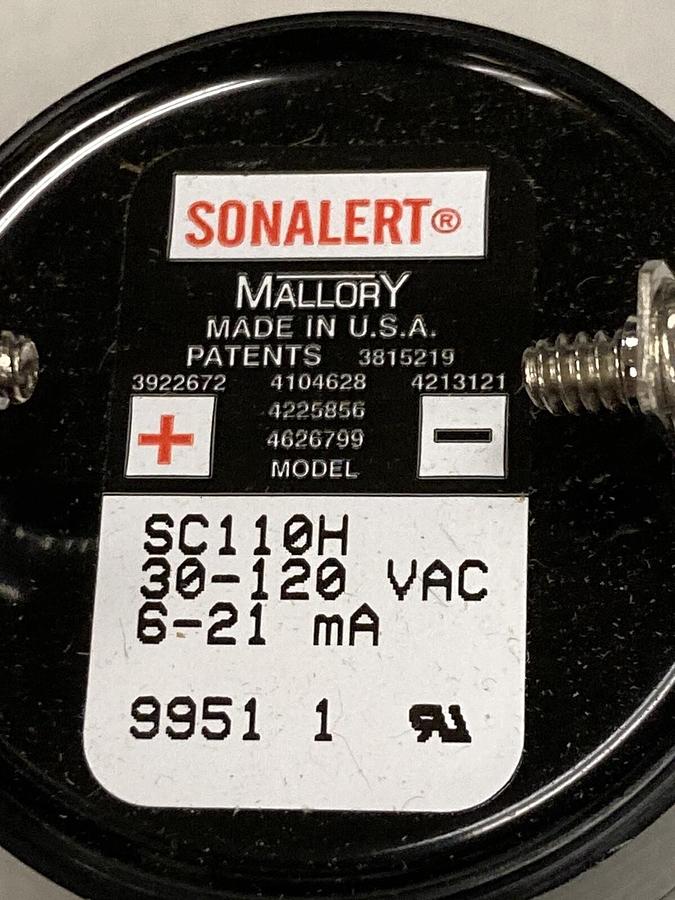 Mallory,SC110H,Sonalert Electronic Signal 30-120 VAC/DC