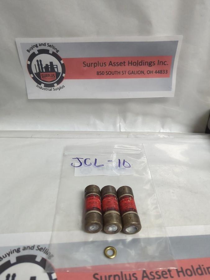 Used ECONOMY,JCL-10,CLASSJ FUSE 10 AMP LOT OF 3 PRE-OWNED