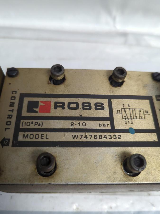Used ROSS,W7476B4332,SOLENOID VALVE 110/50 110-120/60 PRE-OWNED
