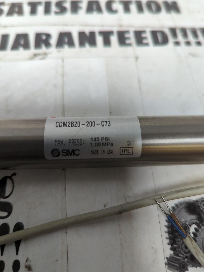 SMC,CDM2B20-200-C73,PNEUMATIC CYLINDER 145PSI NOS