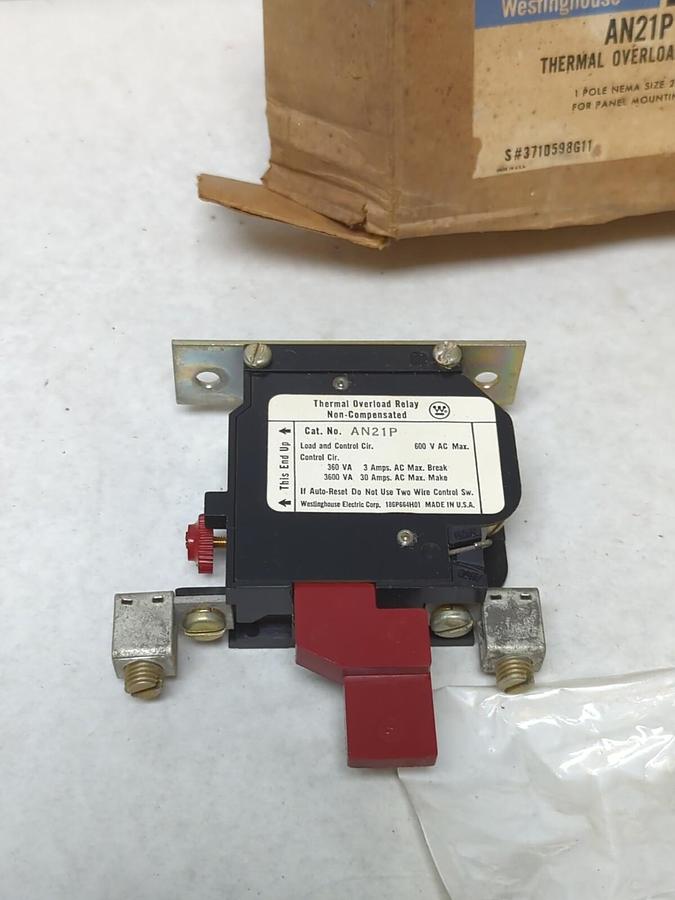 WESTINGHOUSE,AN21P,THERMAL OVERLOAD RELAY 1-POLE SIZE 2 NOS