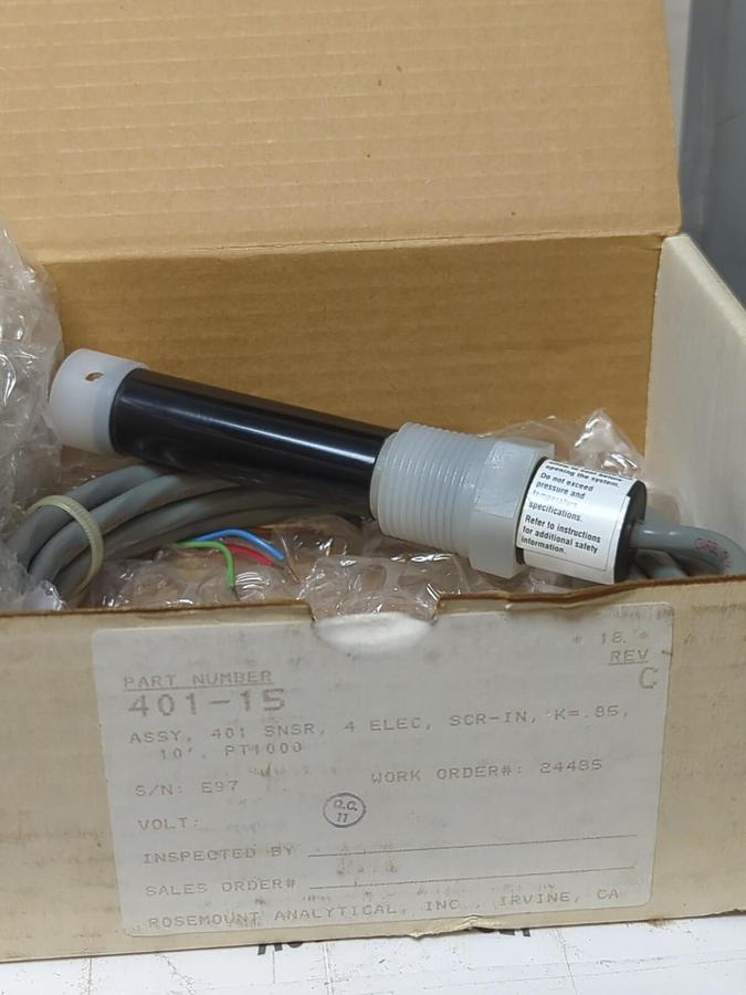 ROSEMOUNT ANALYTICAL,401-15,ENDURANCE PT1000 SENSOR WITH 10 FT CORD NEW