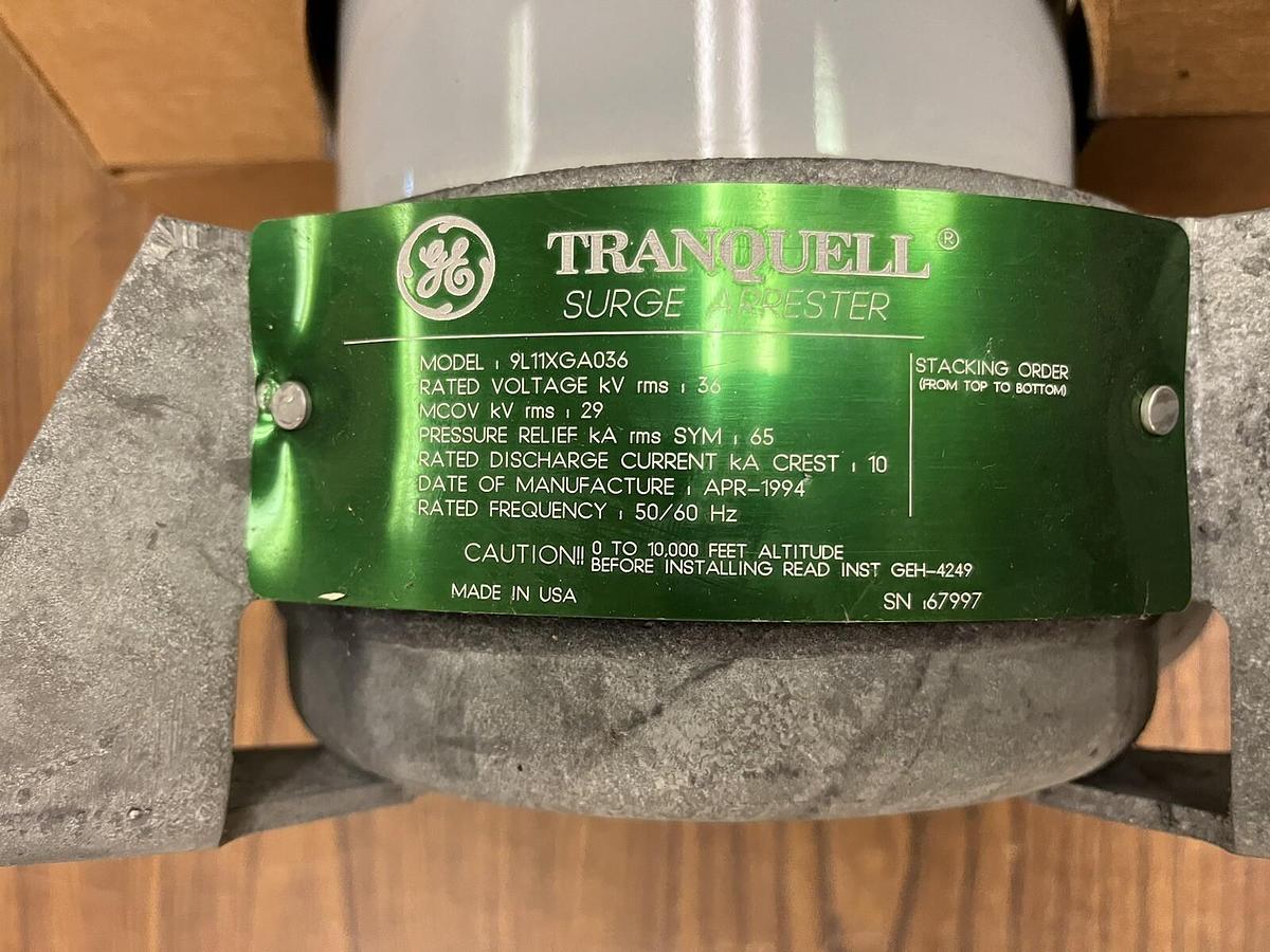 GE,9L11XCA036,TRANQUELL SURGE ARRESTER 36 KVA