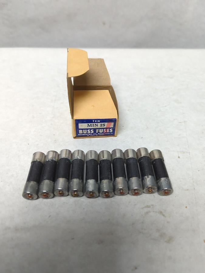 COOPER BUSSMANN,MIN 25,BUSS 25 AMP FUSES BOX OF 10 NOS
