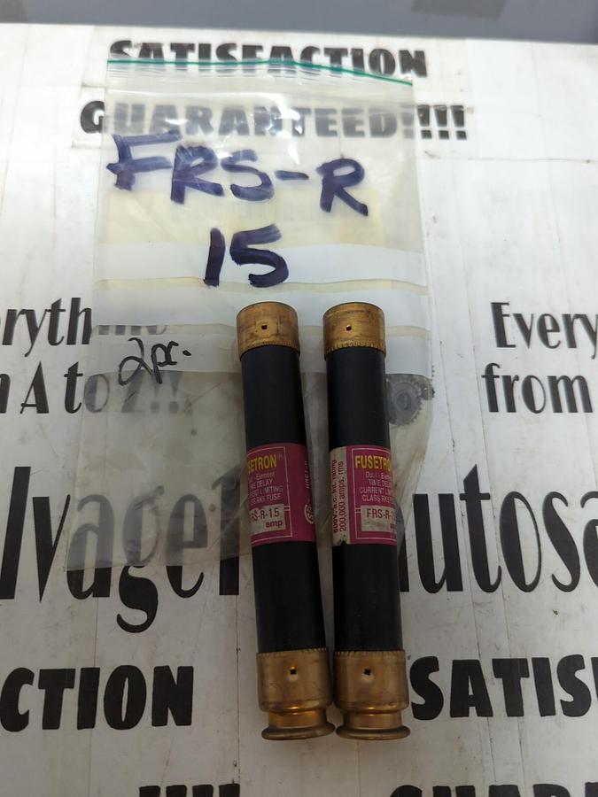 COOPER BUSSMANN,FRS-R15,FUSETRON 15 AMP FUSES LOT OF 2 NOS