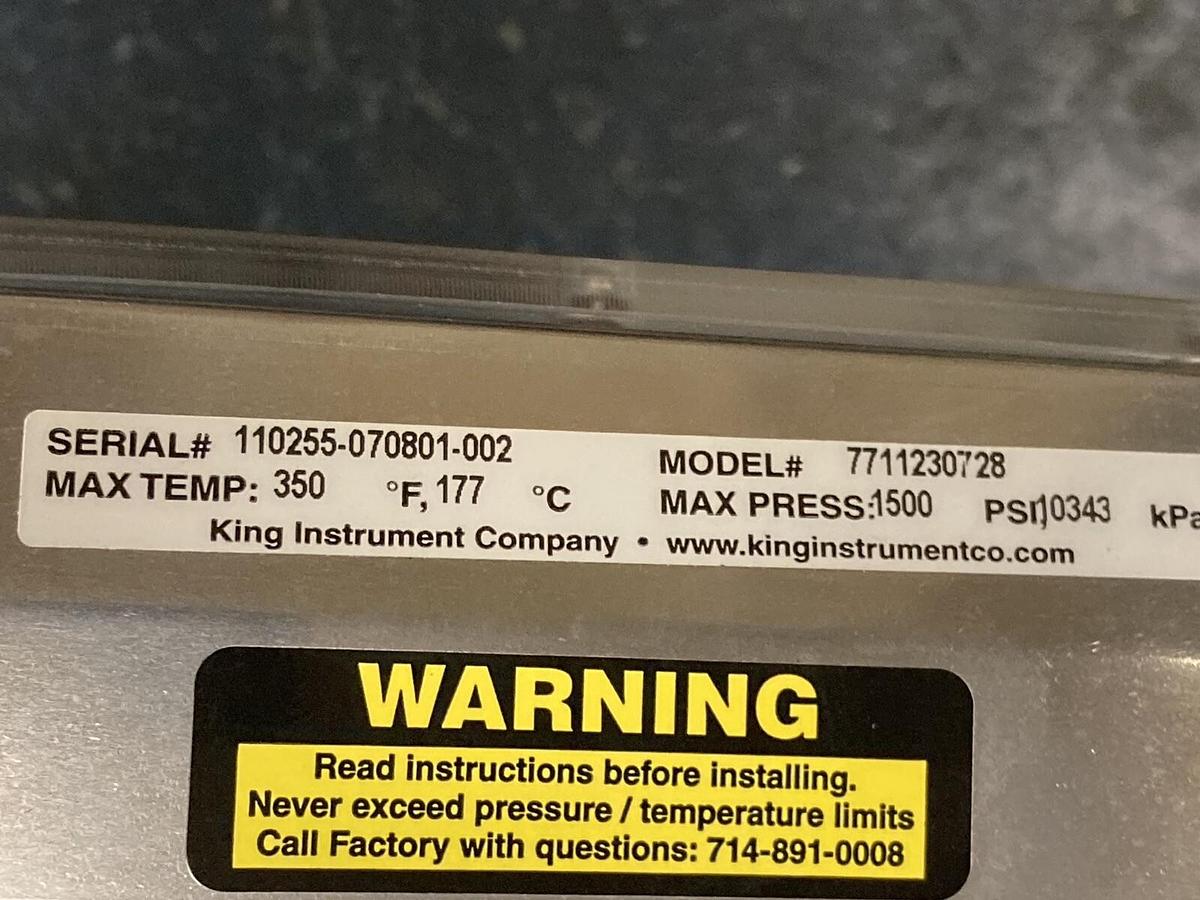 Used King Instrument,7711230728,7700 Series Flowmeter