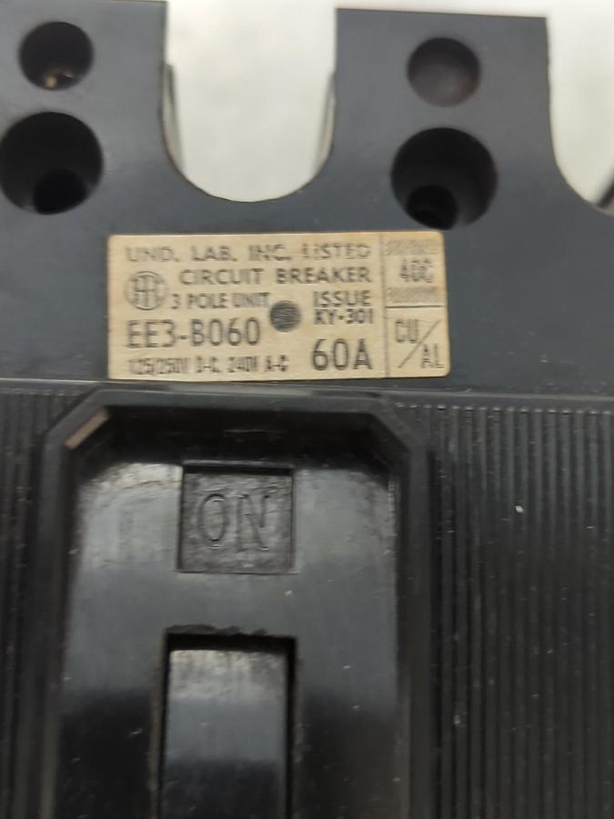 Used I.T.E.,EE3-B060,CIRCUIT BREAKER 3-POLE 60 AMP PRE-OWNED