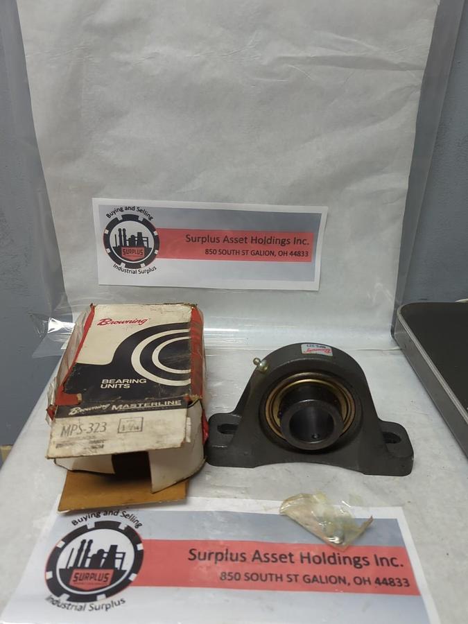 BROWNING,MPS-323 1-7/16,PILLOW BLOCK 2-BOLT BASE 1-7/16 INCH BORE NOS