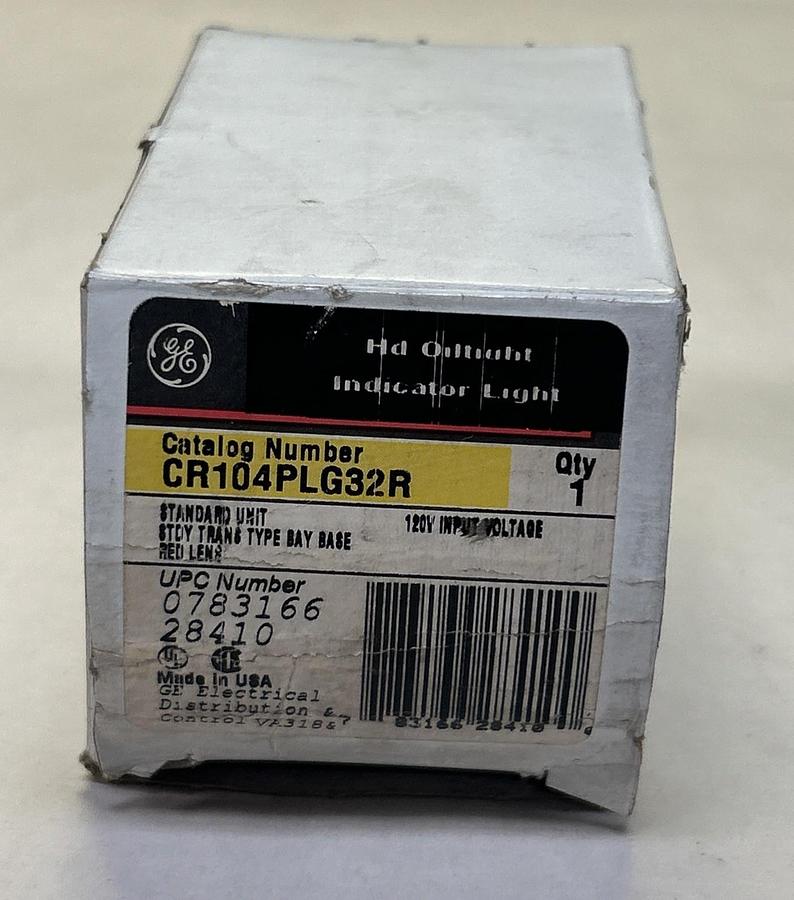 GENERAL ELECTRIC,CR104PLG32R,RED INDICATOR LIGHT NOS