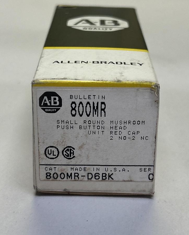 ALLEN BRADLEY,800MR-D6BK,RED PUSH BUTTON NOS