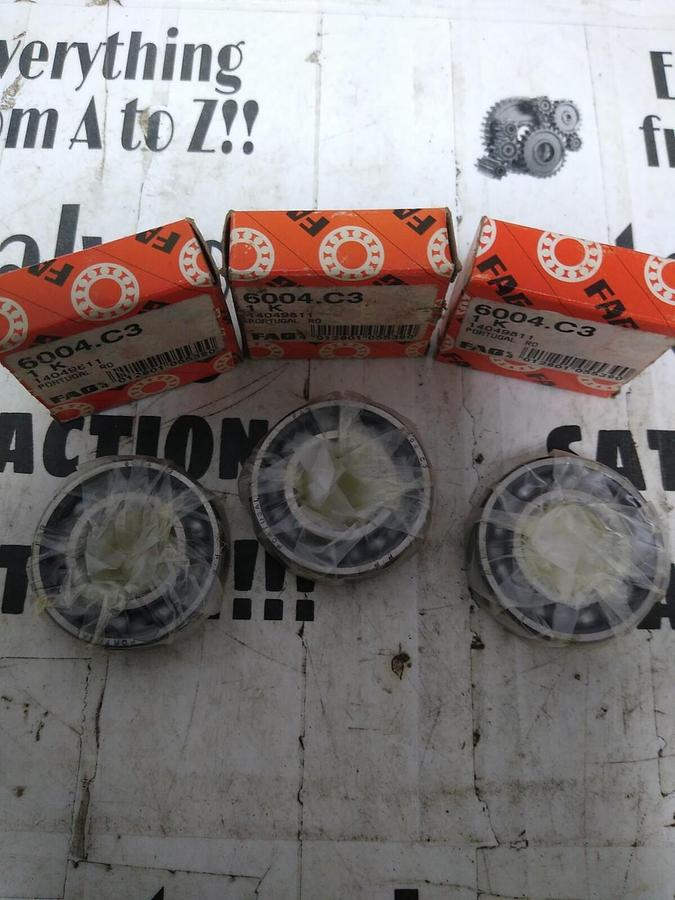 FAG,6004-C3,DEEP GROOVE BALL BEARING LOT OF 3 NOS
