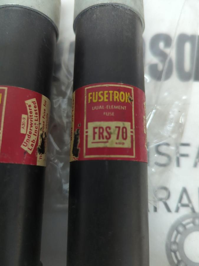 COOPER BUSSMANN,FRS-70,FUSETRON 70 AMP FUSE LOT OF 2 NOS
