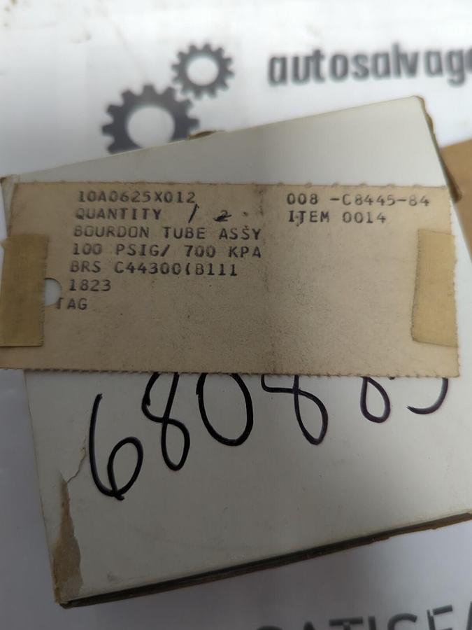 FISHER CONTROLS,1OA0625X012,BOURDON TUBE ASSEMBLY 100 PSIG/700 KPA