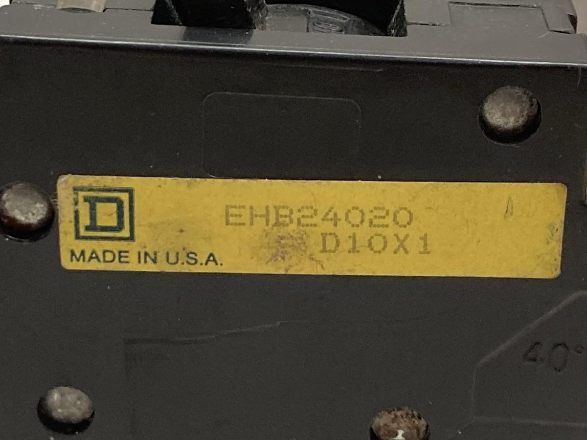 Used Square D,EHB24020,Circuit Breaker 20A 2Pole