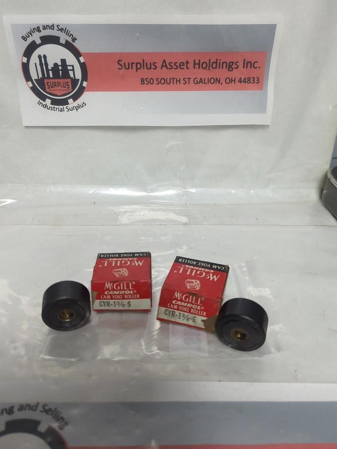 Used MCGILL,CYR-1-3/8-S,YOKE CAM ROLLER LOT OF 2 PRE-OWNED