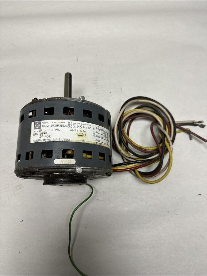 Used GE,5KSP39DG 6351BS,1/8HP 1050RPM 115V Single Phase Blower Motor (G005)