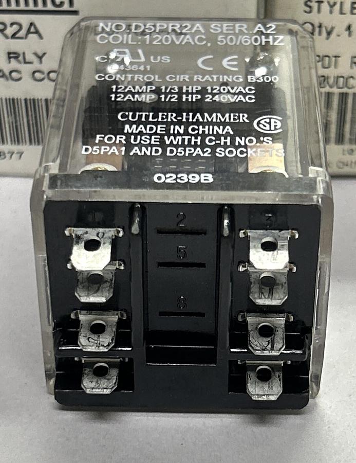 CUTLER HAMMER,D5PR2A1,RELAY 120V LOT OF 3 NEW