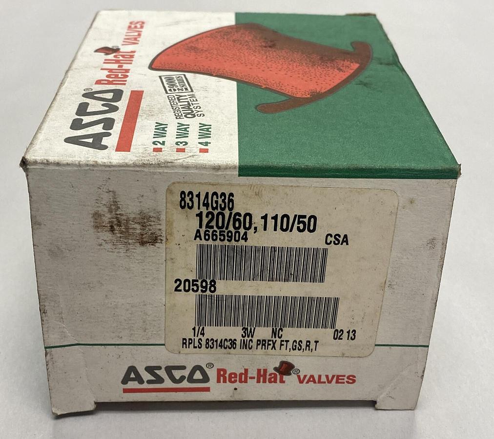 ASCO,8314G36,SOLENOID VALVE 120/60 110/50 NOS