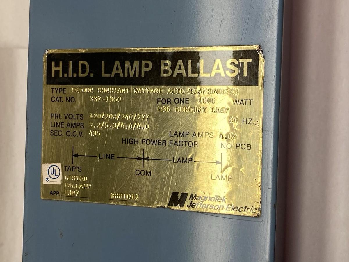 Used H.I.D.,337-1360,Indoor Constant Wattage Auto-Transformer