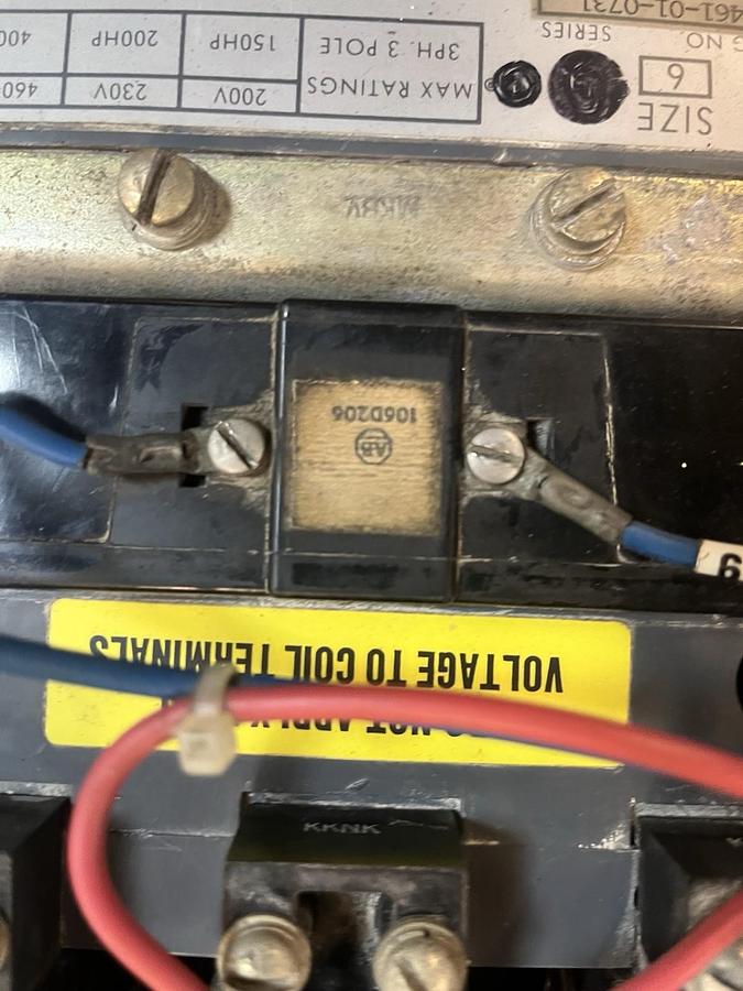 Used ALLEN BRADLEY,40460-461-01-0731,SIZE 6 STARTER 480V 400HP COIL 90VDC