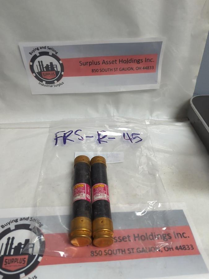 Used COOPER BUSSMANN,FRS-R-45,FUSETRON 45 AMP FUSE LOT OF 2 PRE-OWNED