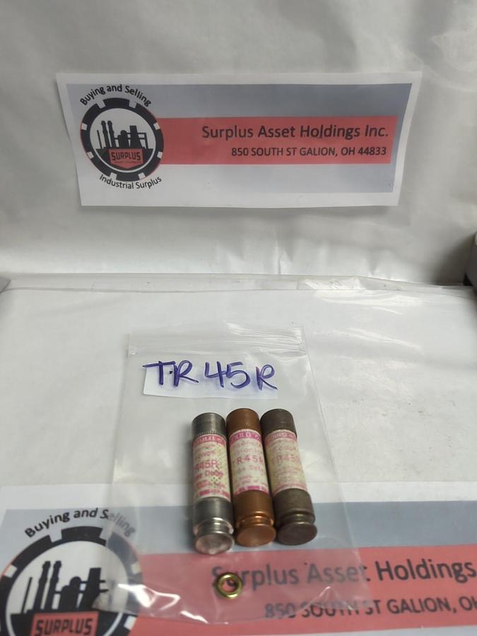 Used GOULD SHAWMUT,TR-45R,TRI-ONIC 45 AMP FUSE LOT OF 3 PRE-OWNED