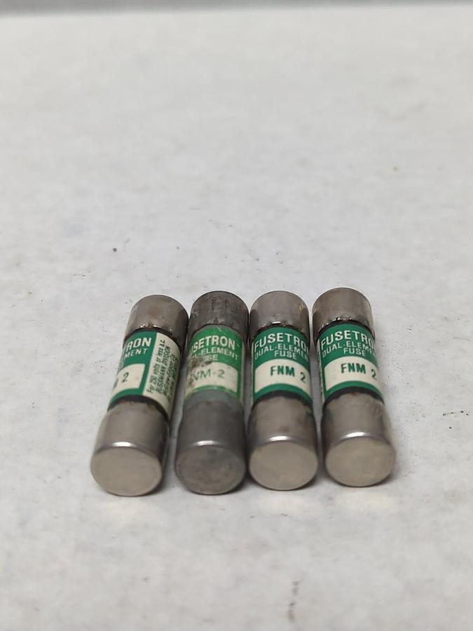 Used COOPER BUSSMANN,FNM2,FUSETRON 2 AMP FUSE LOT OF 4 PRE-OWNED