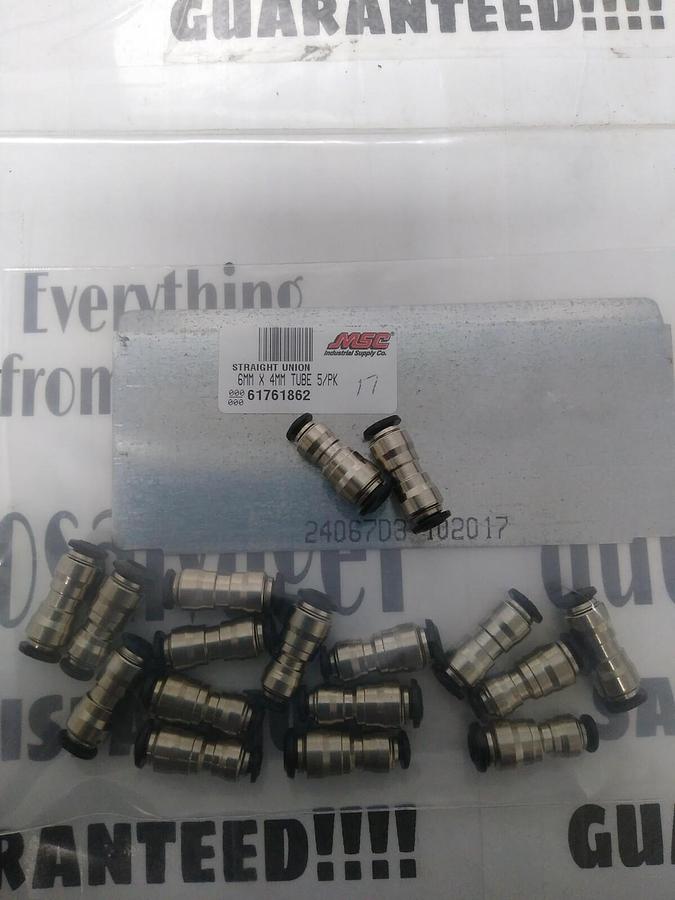 UNBRANDED,61761862,TUBE STRAIGHT UNION 6MMX4MM LOT OF 17